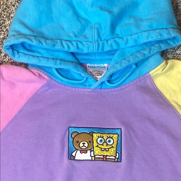 Teddy Fresh Purple and Pink Sweater Color-Block Design - Picture 4 of 6